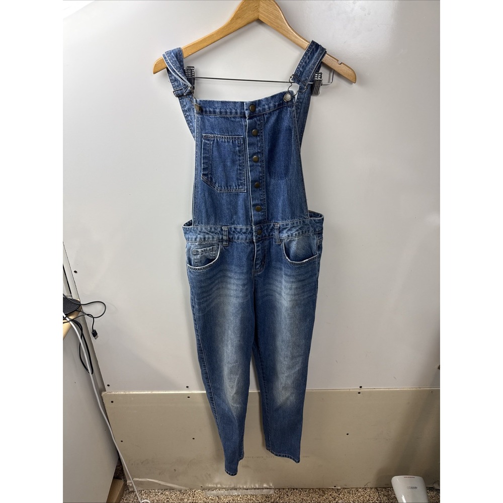 Life in Progress Overalls Womens Medium Denim Small Wash Faded Y2K